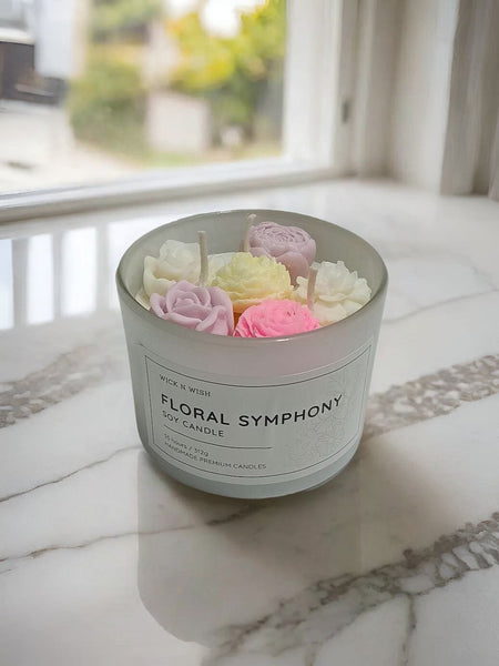 Floral Symphony Candle – Luxury Scented Decor