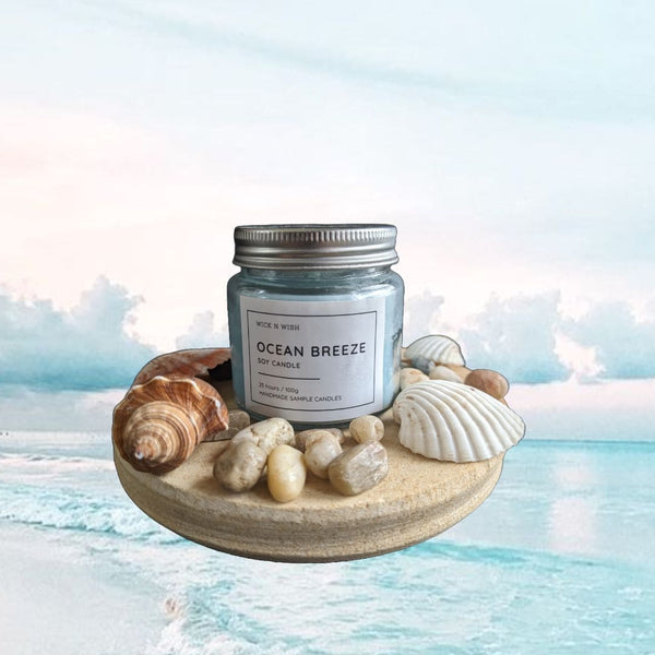 Mini Ocean Breeze Candle - Aquatic Scent |