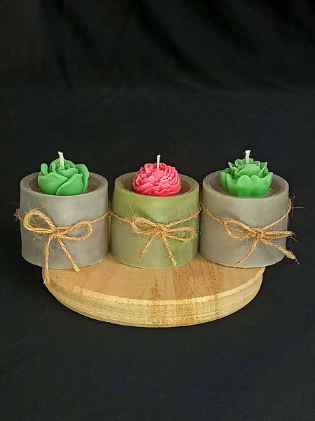 Handmade Botanical Candles Set - Nature-Inspired